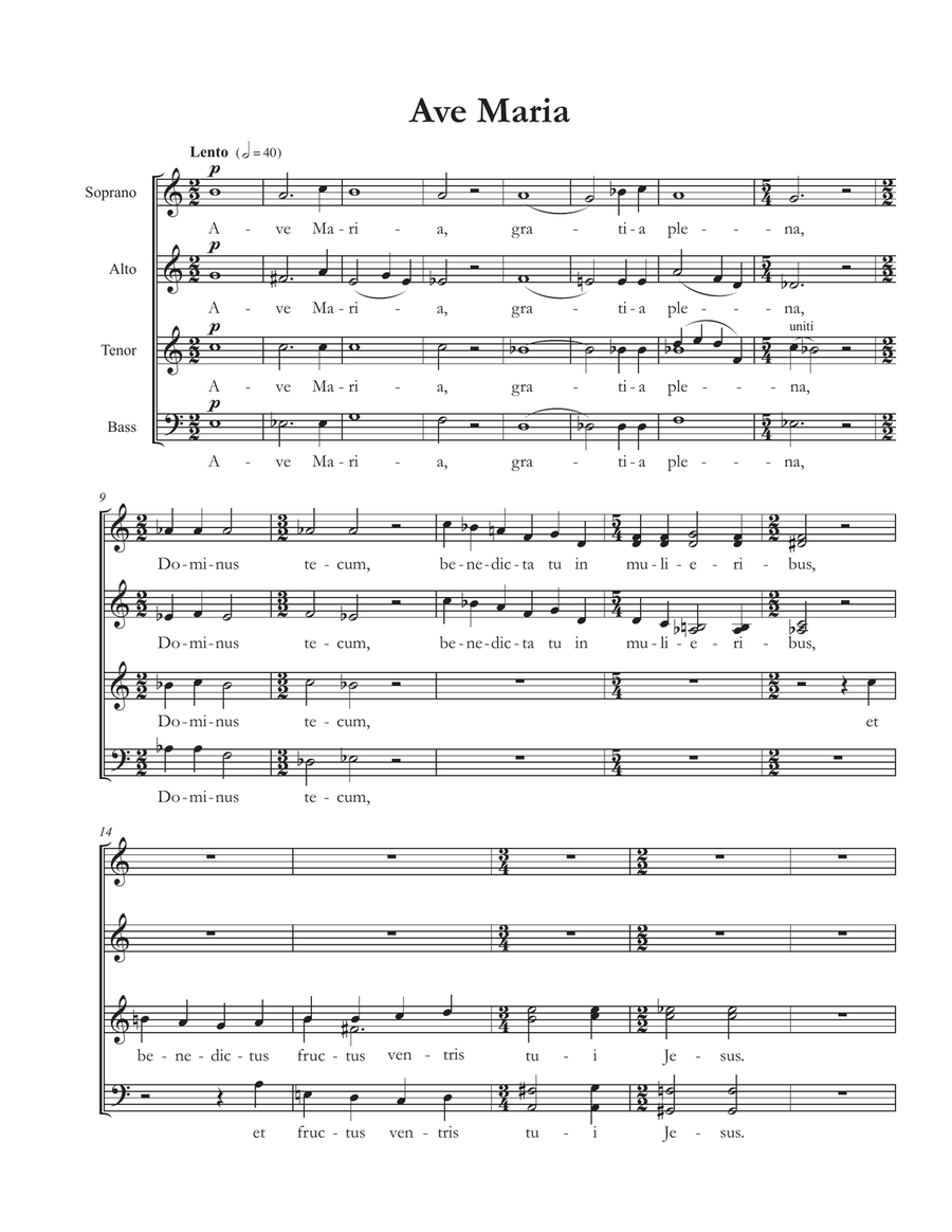 Ave Maria Ave Maria 4-Part scores gallery preview page 1