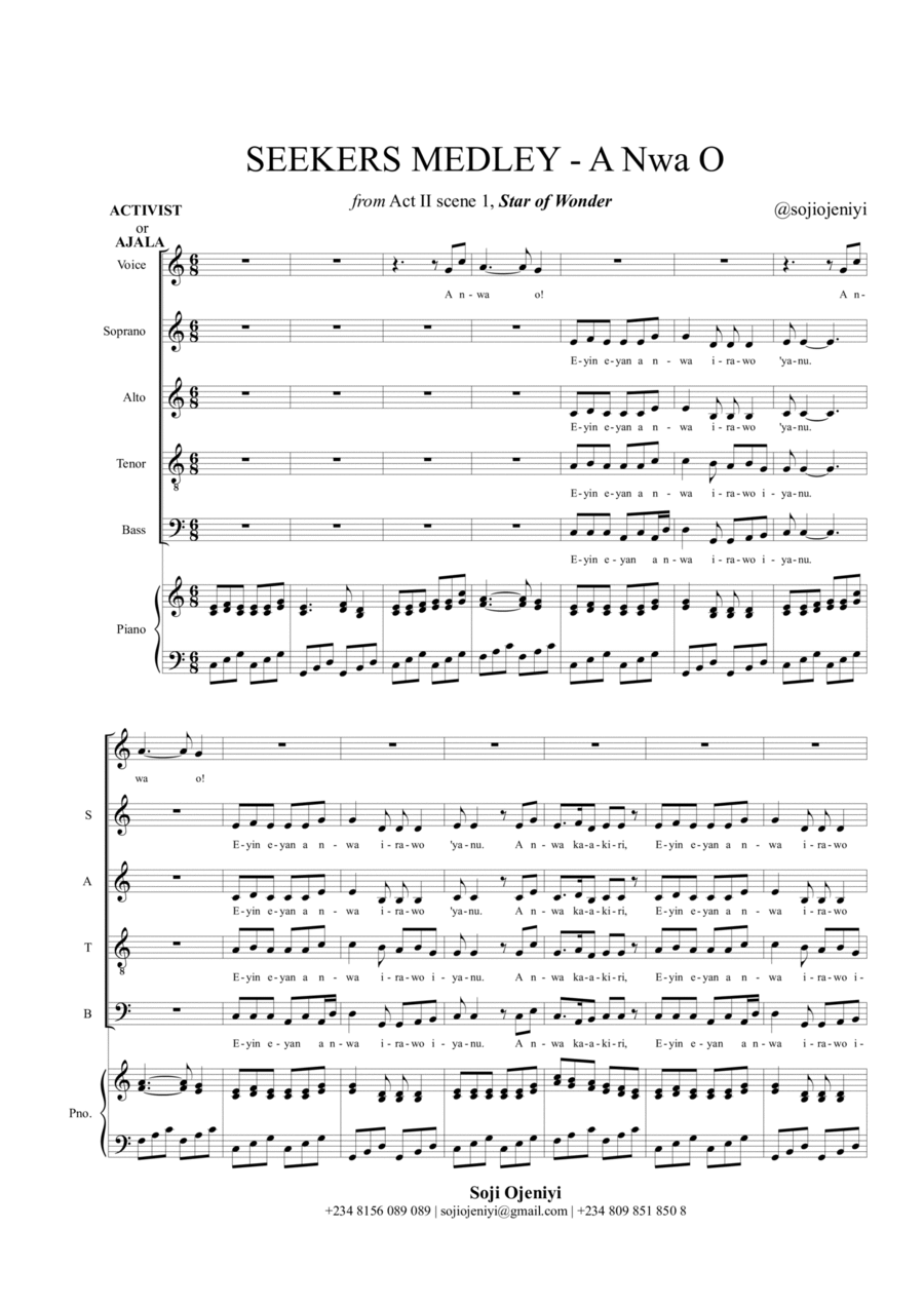 A Nwa o A Nwa o Voice scores gallery preview page 1