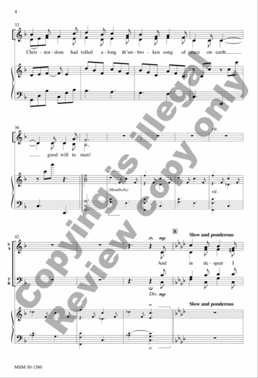 I Heard the Bells on Christmas Day 4-Part scores gallery preview page 4