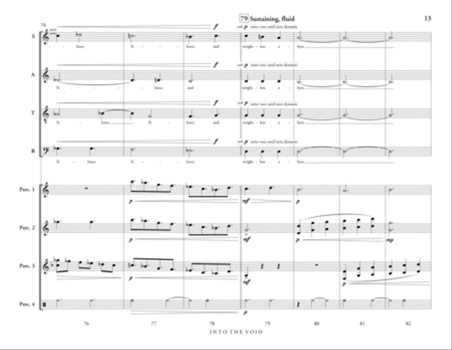 Into the Void (percussion ensemble) Choir scores gallery preview page 14