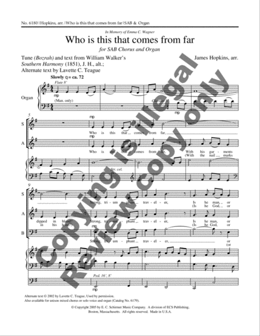 Who is This That Comes from Far 3-Part scores gallery preview page 7