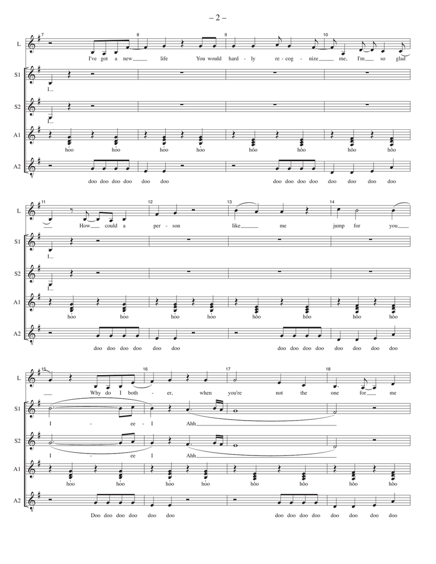 Medley: I Saw The Sign with Eternal Flame and Turn The Beat Around SSAA scores gallery preview page 2