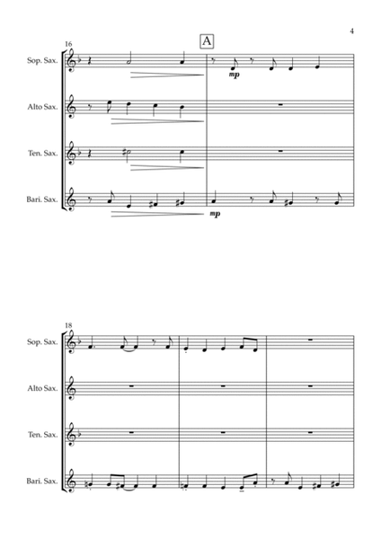 Incy Wincy Spider (Itsy Bitsy Spider) - Jazz Arrangement for Saxophone Quartet image number null