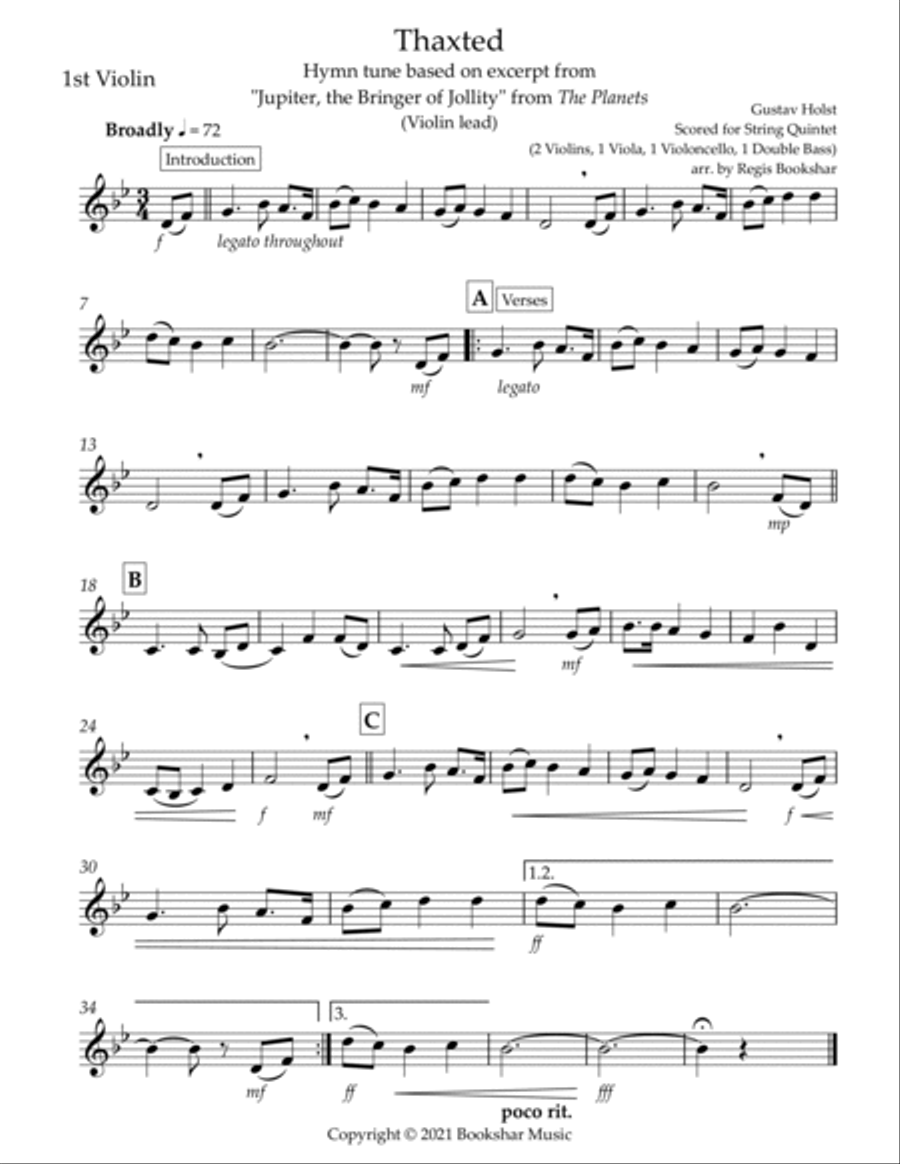 Thaxted (hymn tune based on excerpt from 