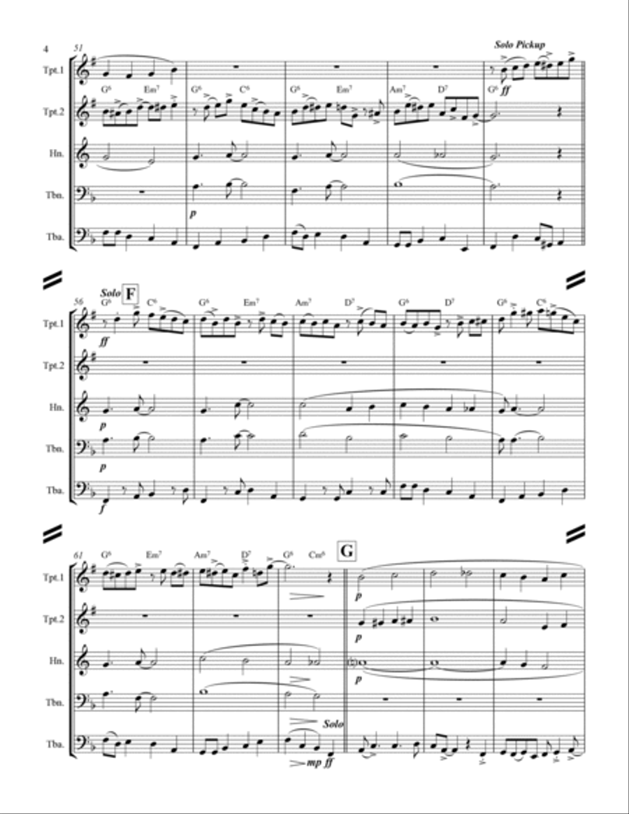 Go Tell it on the Mountain (for Brass Quintet) Brass Quintet scores gallery preview page 5