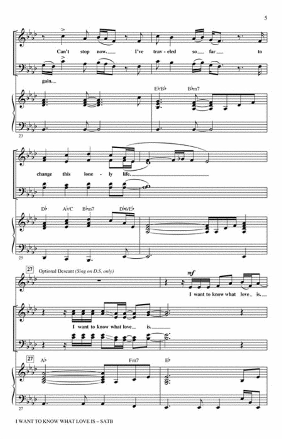 I Want to Know What Love Is Show Choir scores gallery preview page 2