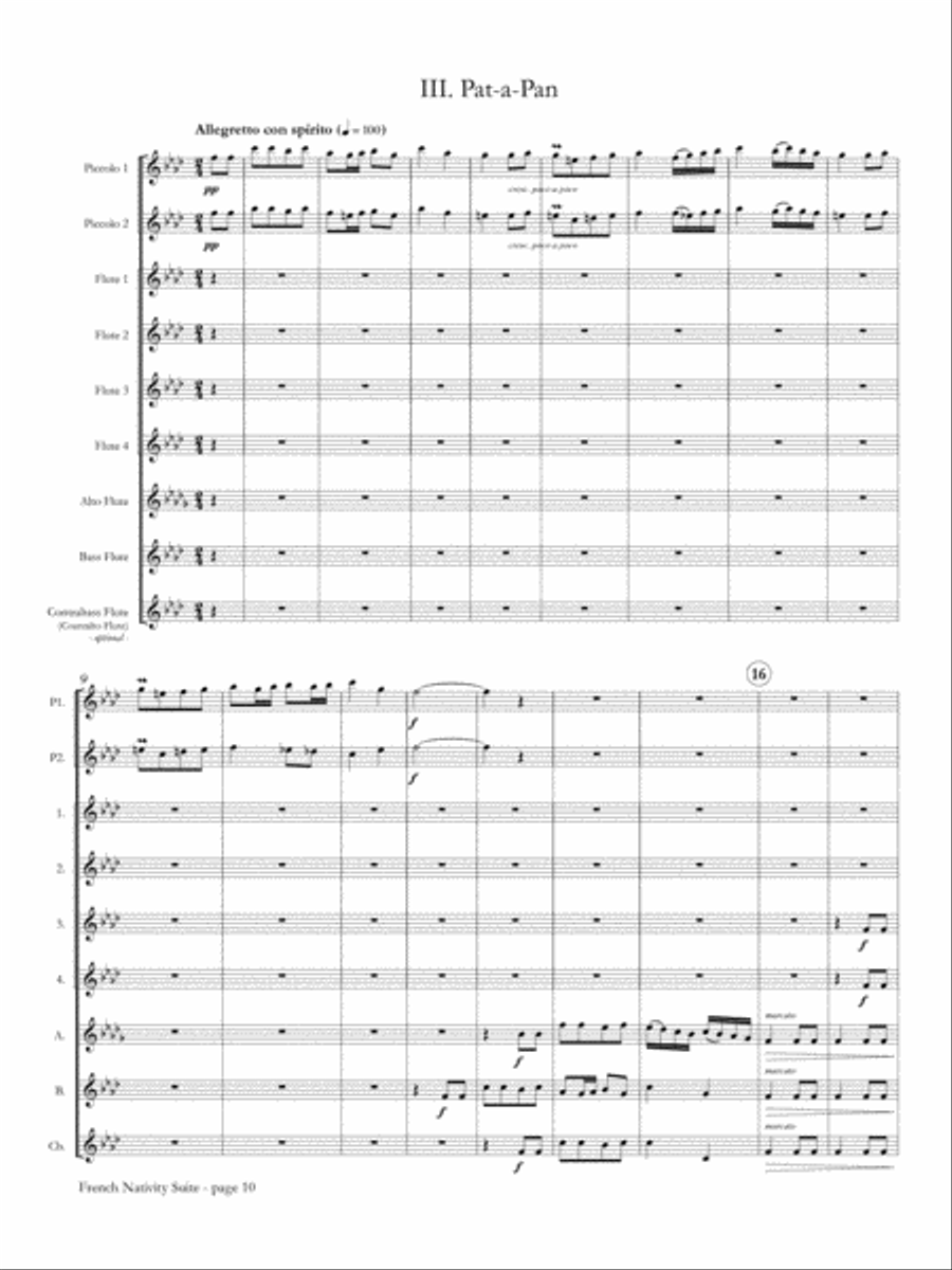 French Nativity Suite for Flute Choir Flute Choir scores gallery preview page 4