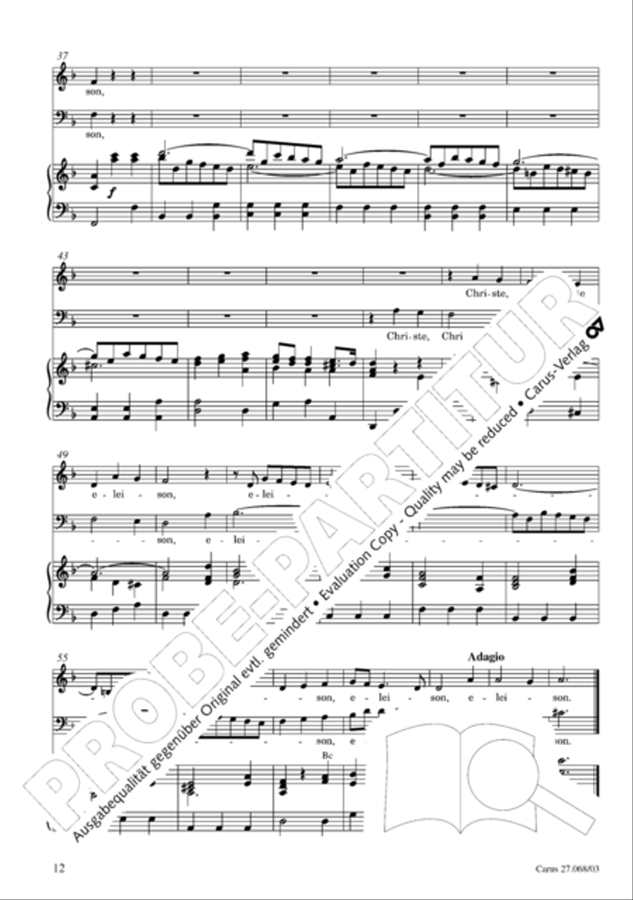 Mass in D minor (Missa in d) 4-Part scores gallery preview page 13