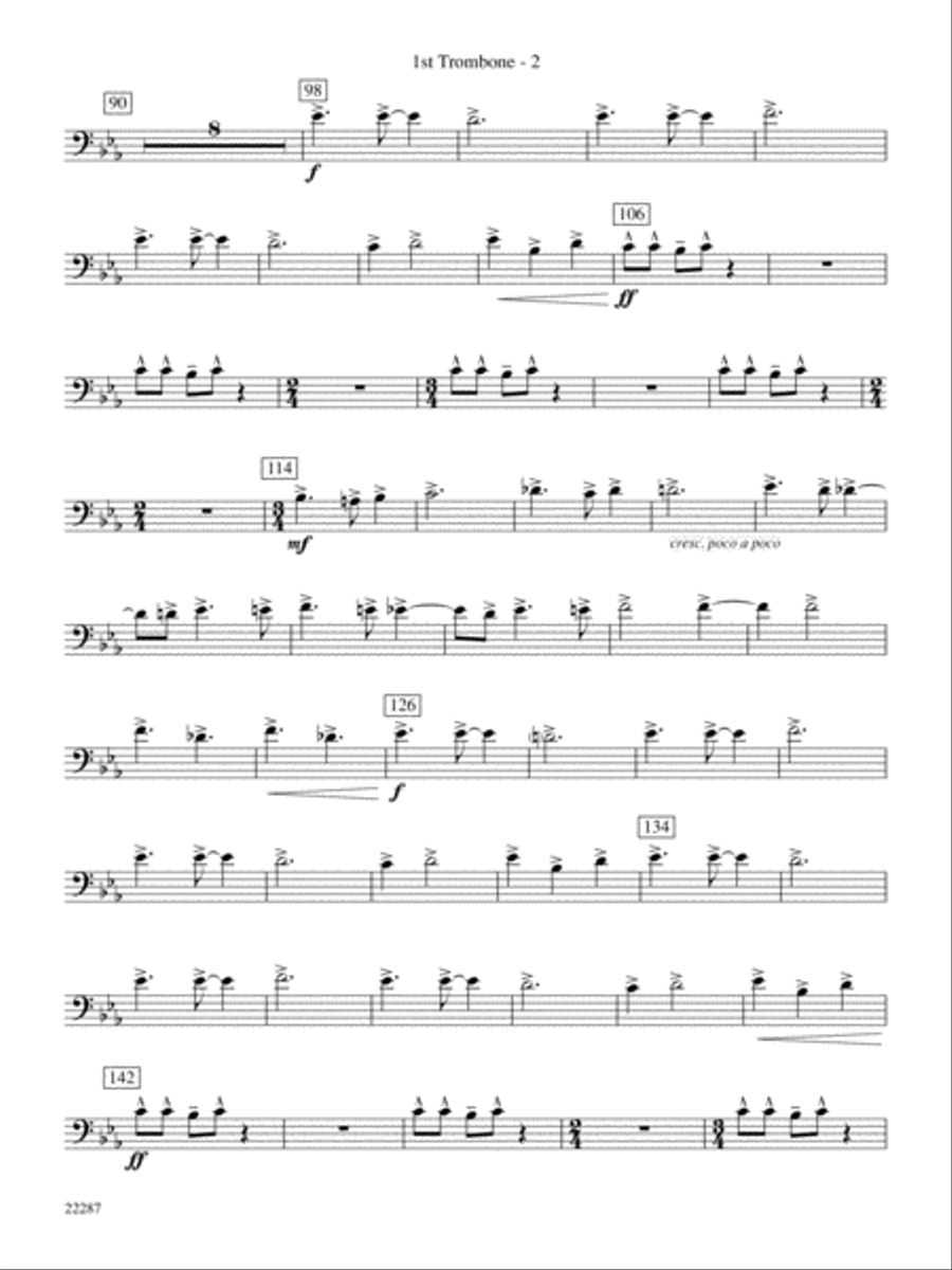 Primordial Overture: 1st Trombone Concert Band scores gallery preview page 2