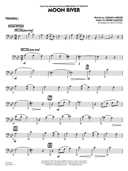 Moon River (arr. Rick Stitzel) - Trombone 1