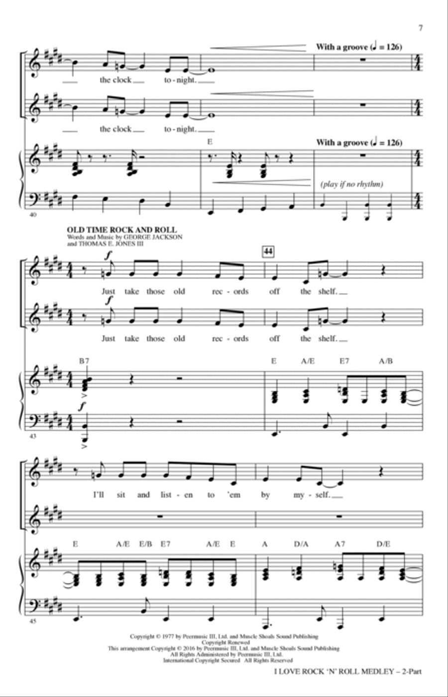 I Love Rock 'n' Roll Medley 2-Part scores gallery preview page 6