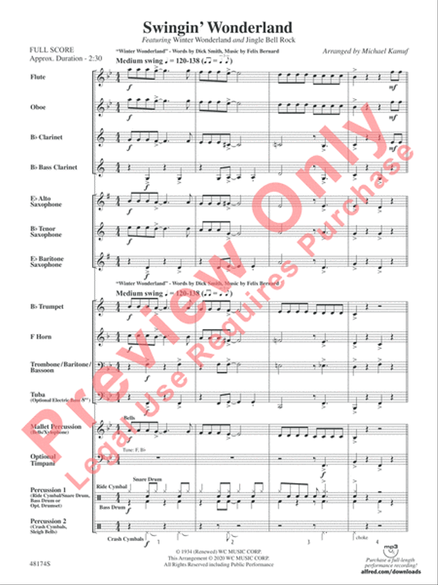 Swingin' Wonderland Concert Band scores gallery preview page 4