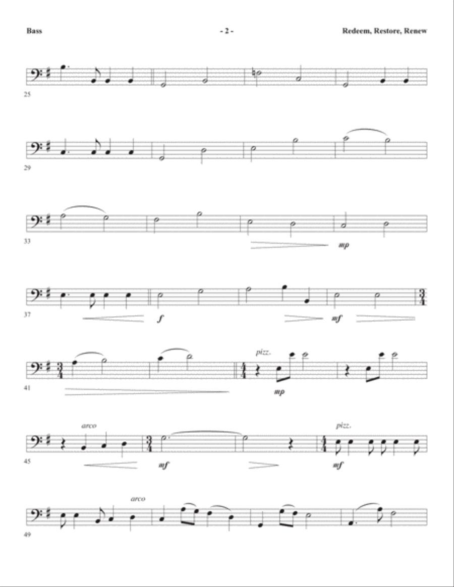 A Weary World Rejoices (A Chamber Cantata For Christmas) - Double Bass A Weary World Rejoices (A Chamber Cantata For Christmas) - Double Bass Choir scores gallery preview page 9