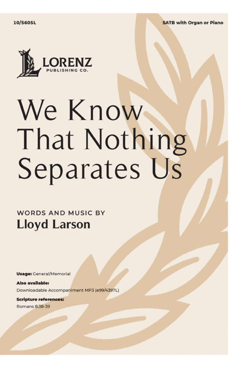 We Know That Nothing Separates Us - SATB Anthem image number null