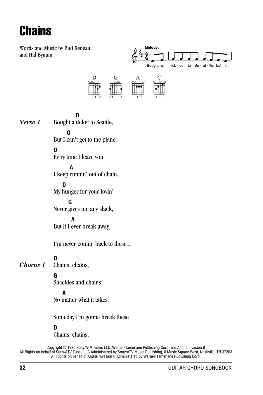 Chains Chains Acoustic Guitar scores gallery preview page 1