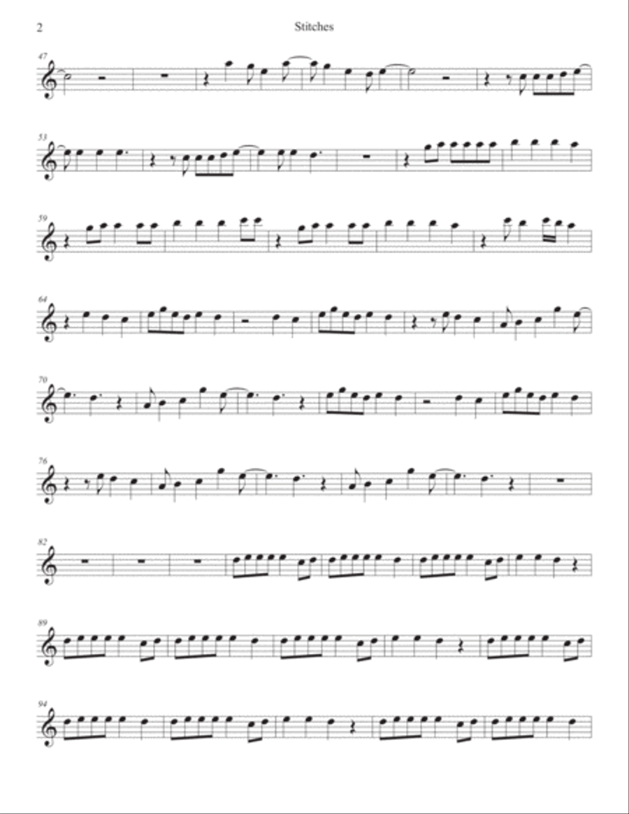 Stitches Tenor Saxophone scores gallery preview page 2