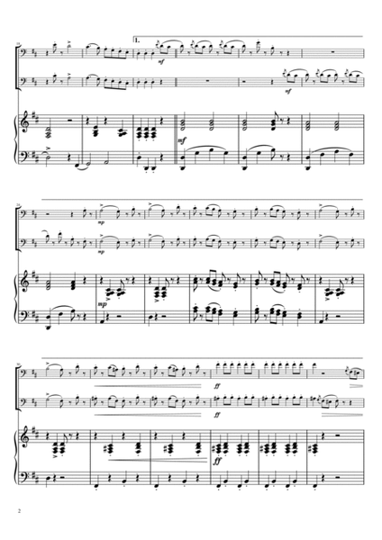 "Radetzky Marsch "(Ddur) Pianotrio / Cello duet image number null