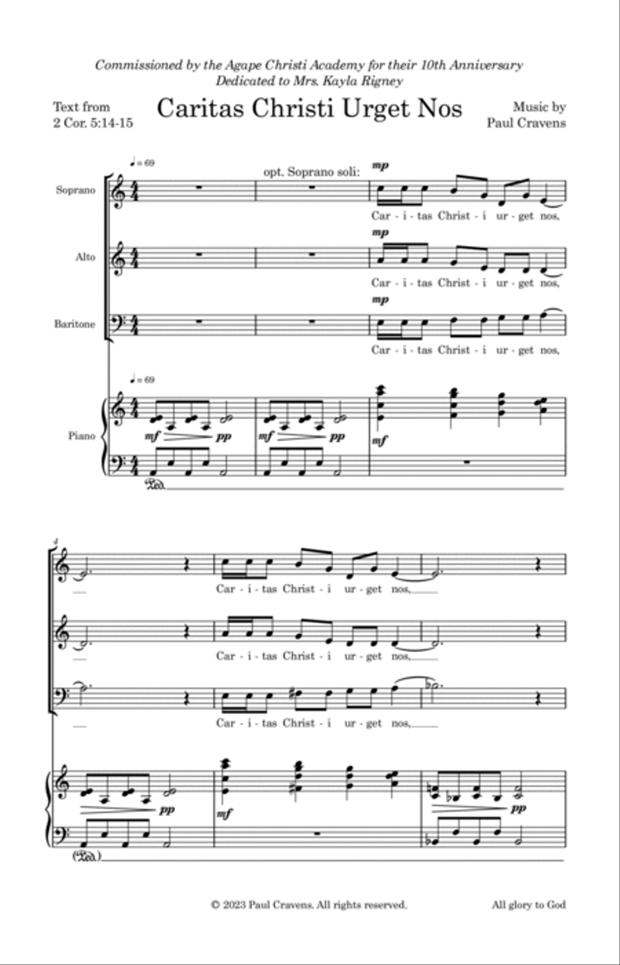 Caritas Christi Urget Nos 3-Part scores gallery preview page 5