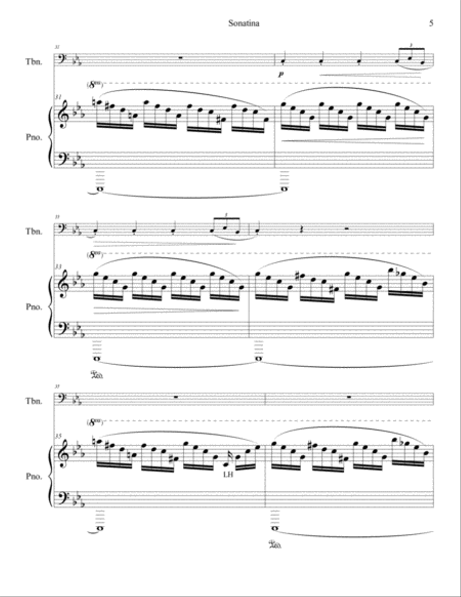 Sonatina for Trombone and Piano Piano scores gallery preview page 5