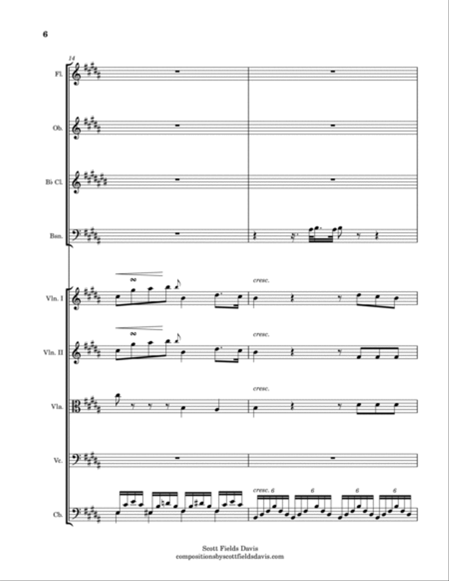 John Field, Sonata IV (Movement I) arranged for orchestra by Scott Fields Davis Chamber Orchestra scores gallery preview page 6