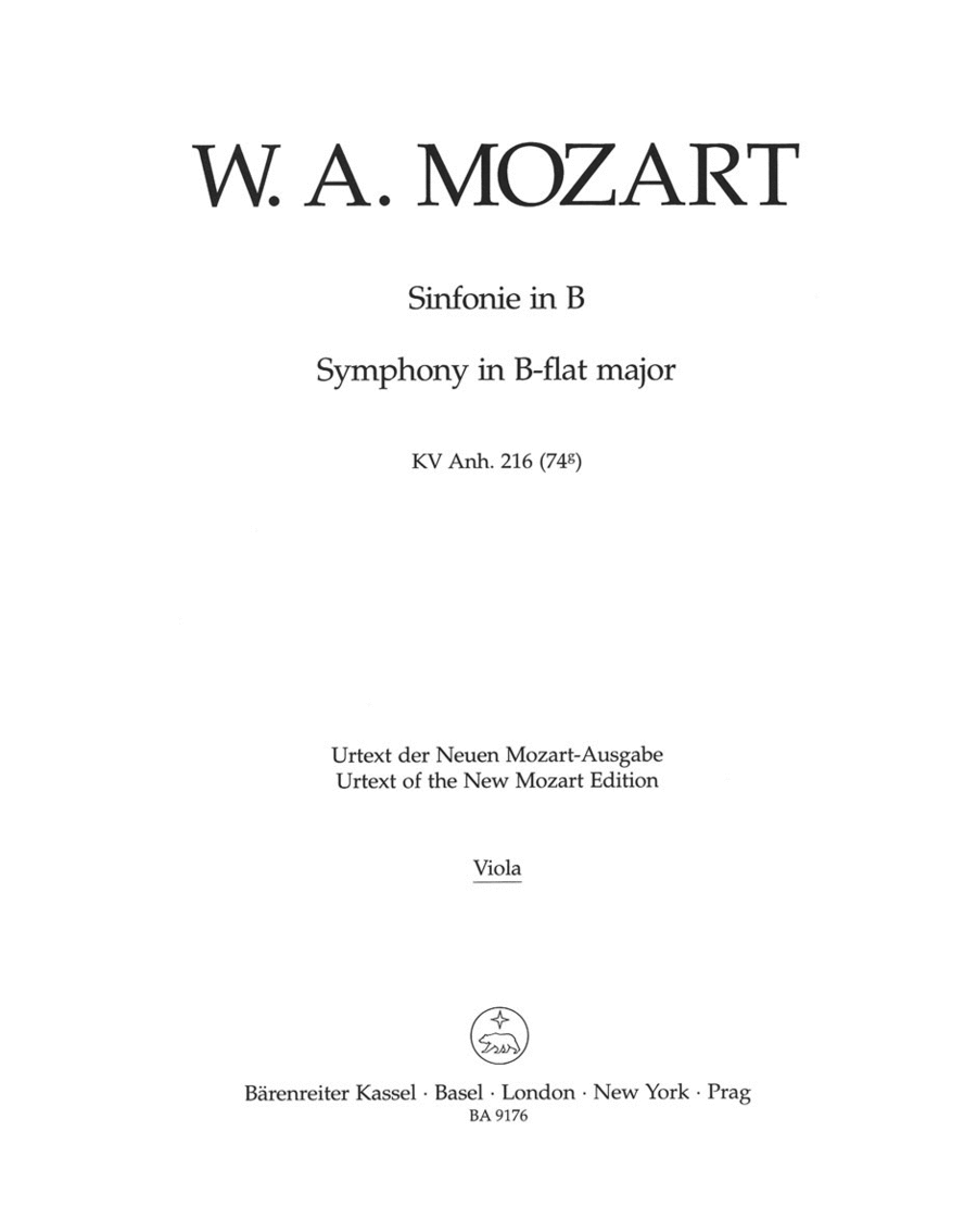 Symphony B flat major, KV Anh. 216 (74g)