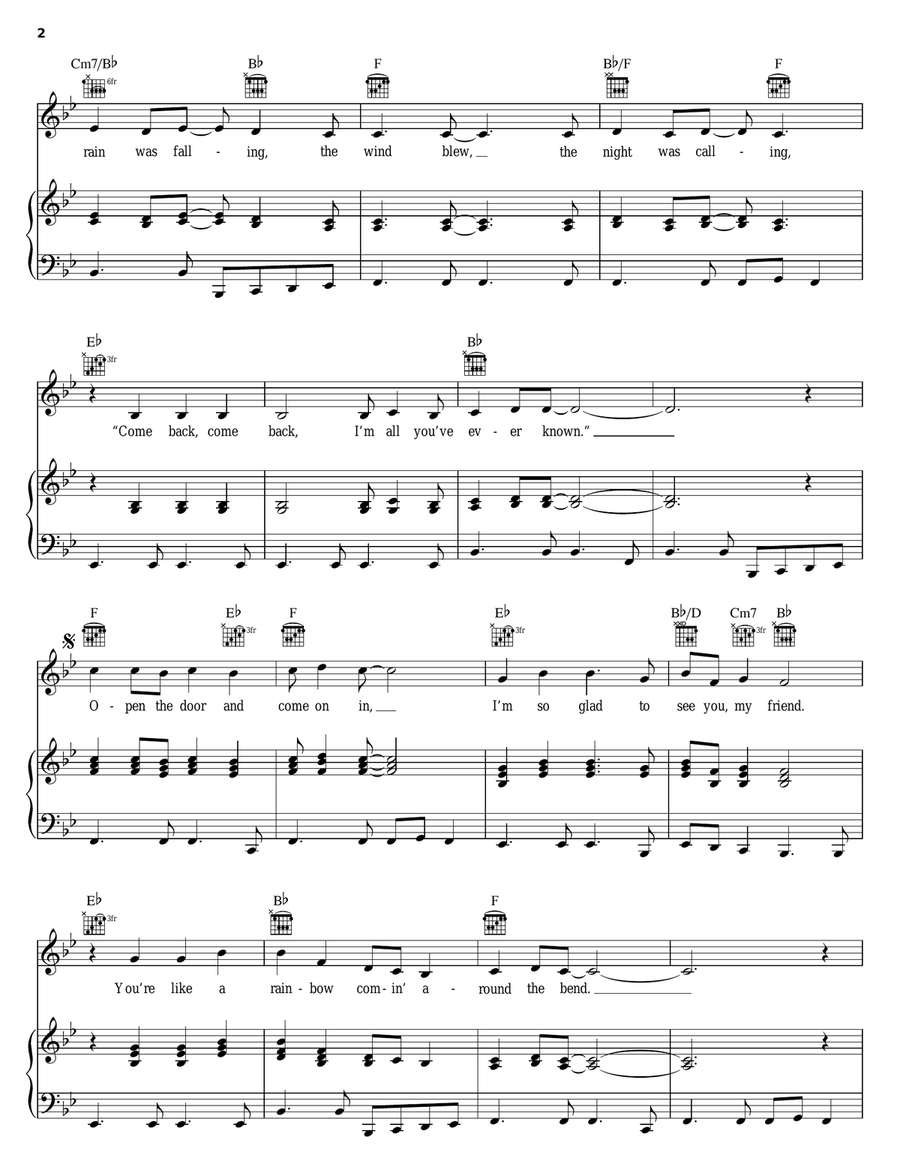 Song For Judith (Open The Door) Piano, Vocal, Guitar scores gallery preview page 2