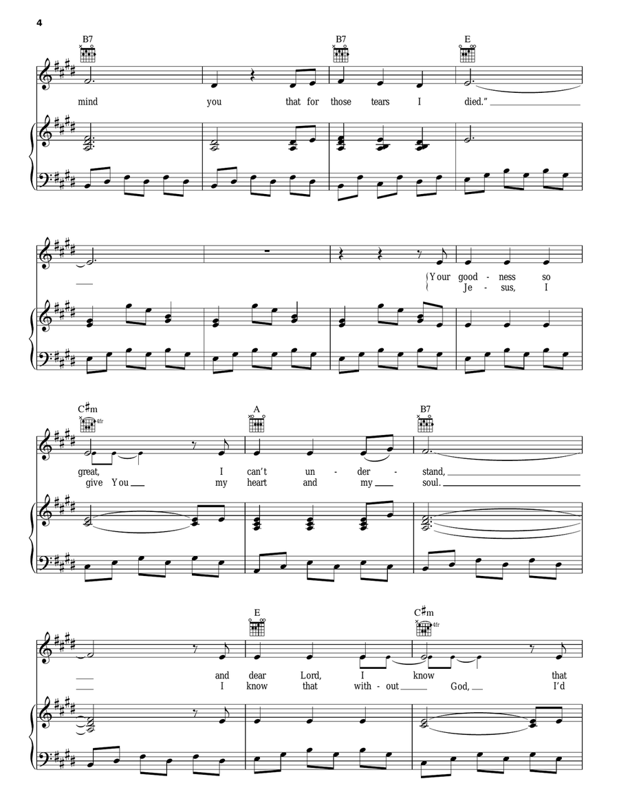 For Those Tears I Died Piano, Vocal, Guitar scores gallery preview page 4