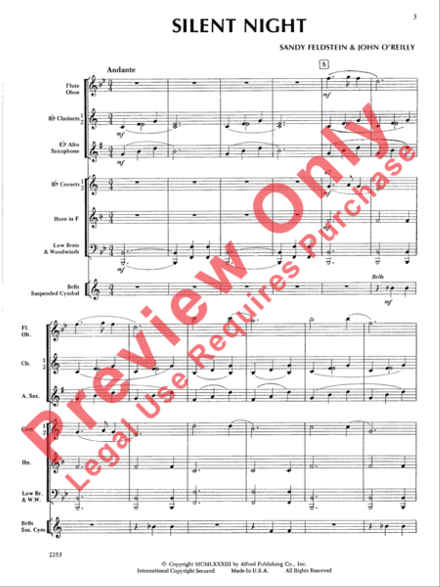 Silent Night Concert Band scores gallery preview page 4