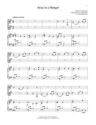 Away In A Manger (for Violin Duet and Piano)