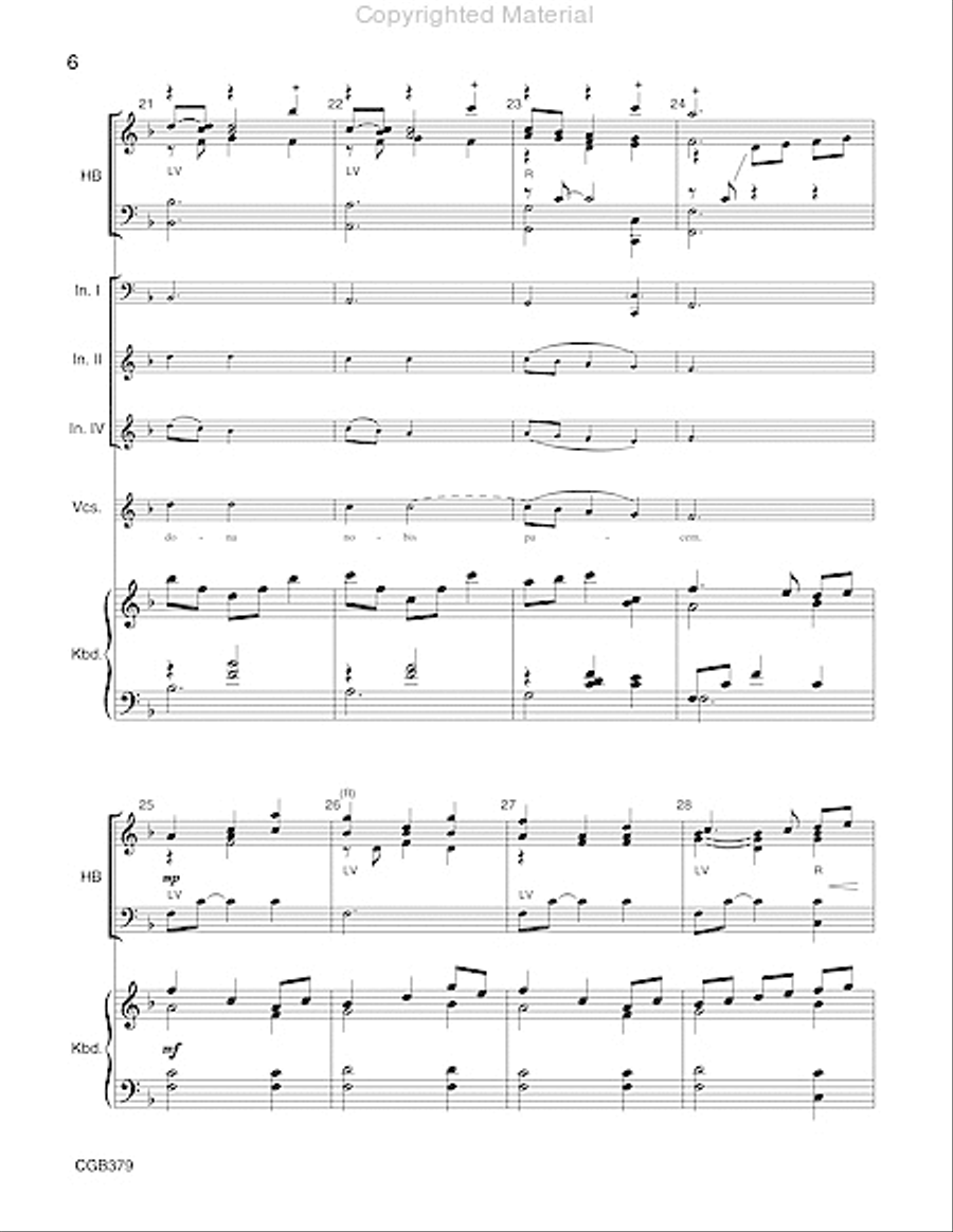 Dona Nobis Pacem with reproducible Instrumental Parts Full Score Handbell Choir scores gallery preview page 5