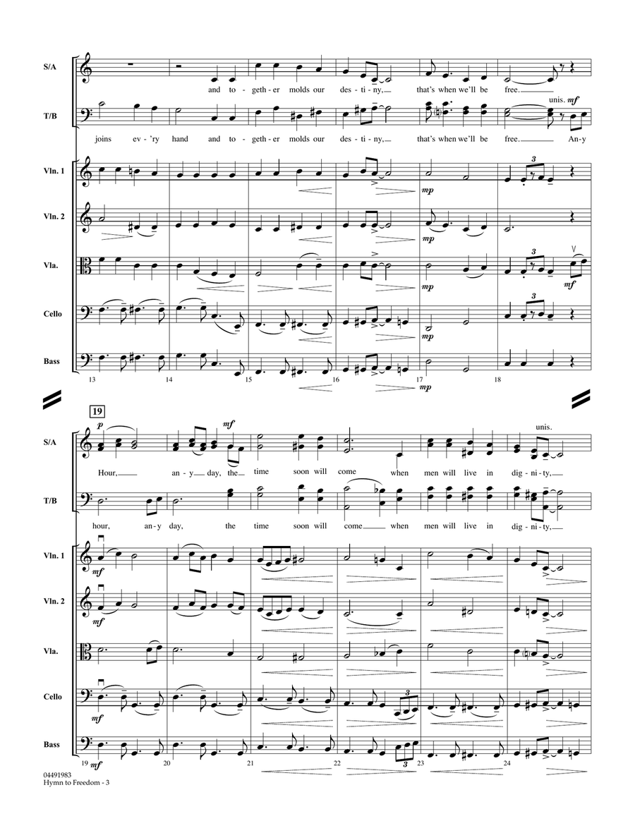 Hymn to Freedom - Conductor Score (Full Score) Choir scores gallery preview page 3