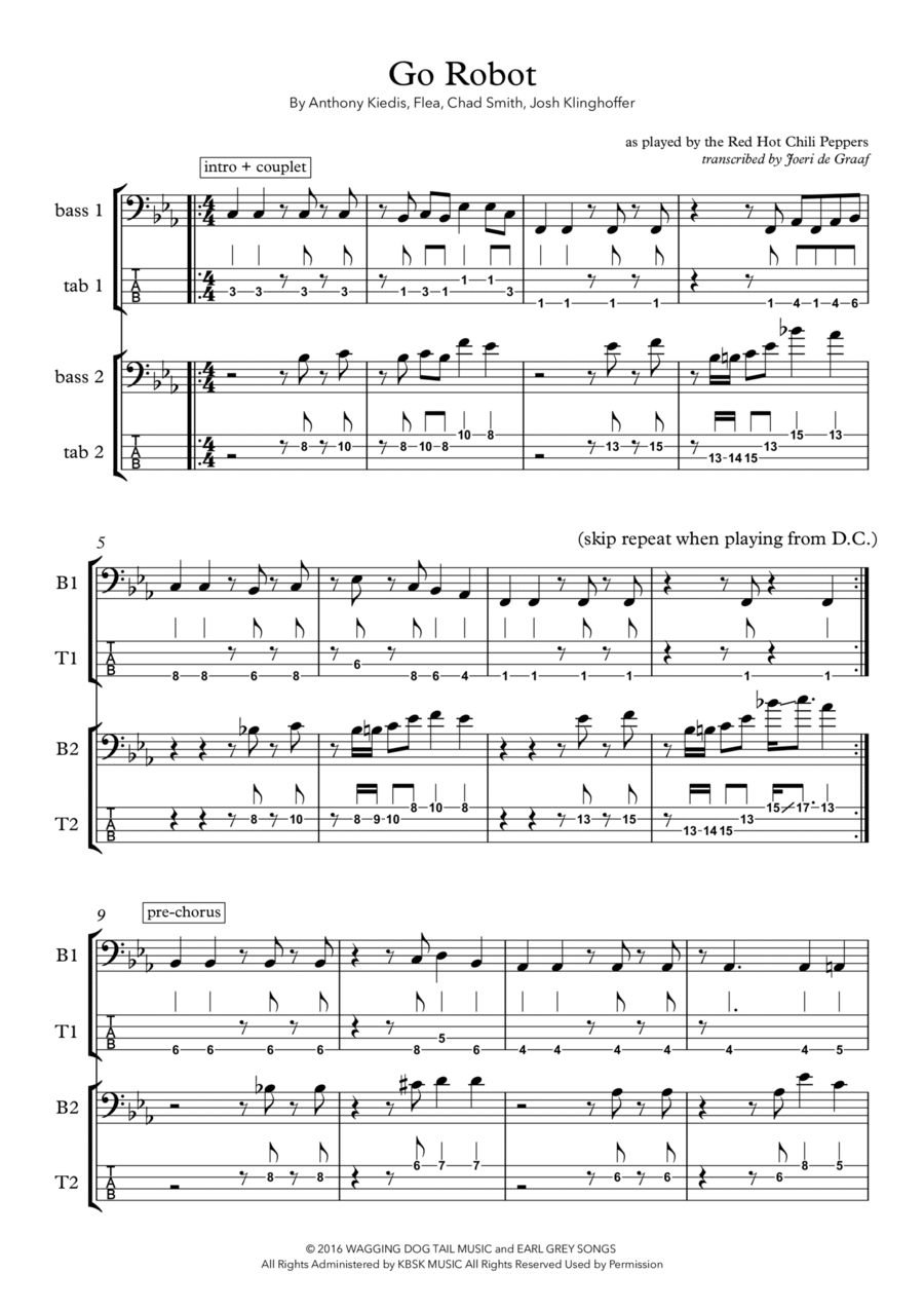 Go Robot Bass Guitar scores gallery preview page 1