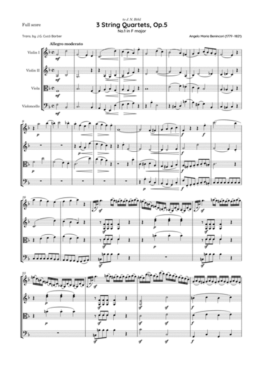 Benincori - 3 String Quartets, Op.5 image number null