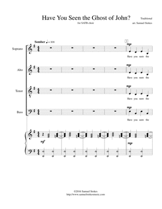 Have You Seen the Ghost of John? - for SATB choir