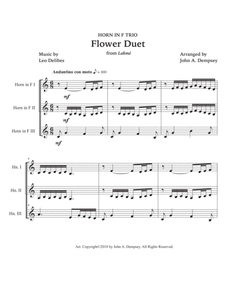 Flower Duet (Horn in F Trio) image number null