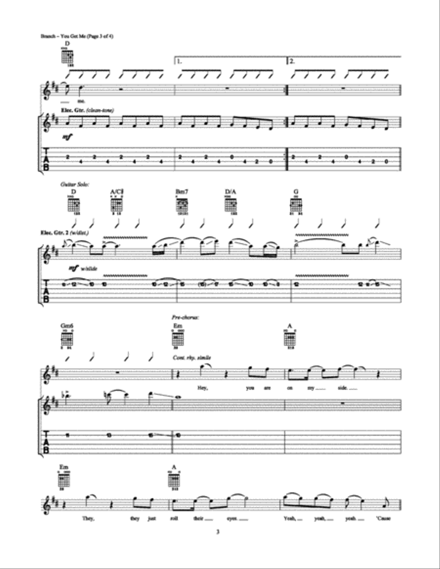 You Get Me Electric Guitar scores gallery preview page 3