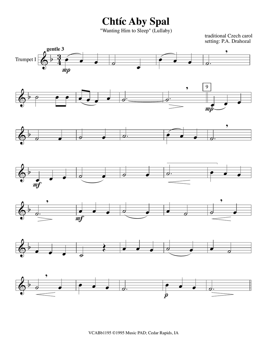 Chtic Aby Spal (Wanting Him to Sleep) - A Czech Christmas Lullaby Carol Brass Ensemble scores gallery preview page 3