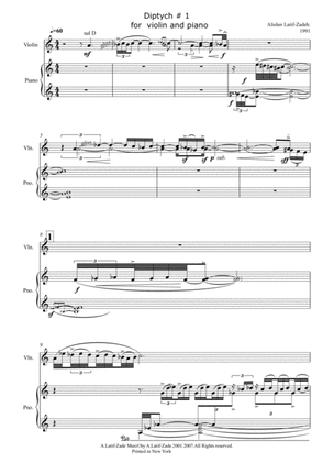 DIPTYHON- FOR VIOLIN AND PIANO