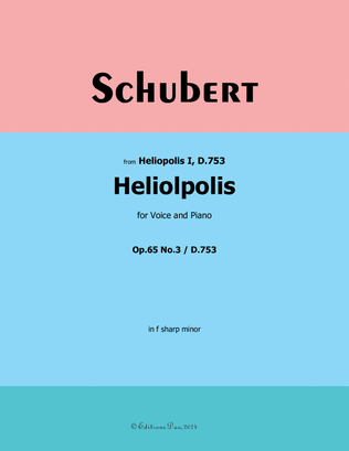 Book cover for Heliopolis, by Schubert, Op.65 No.3, in f sharp minor
