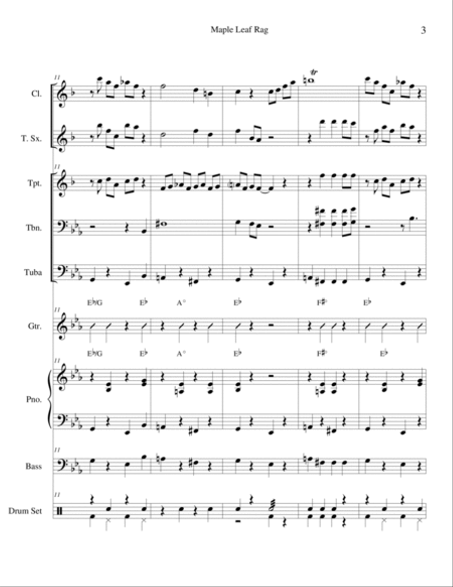 Maple Leaf Rag for Dixieland Jazz Combo by Scott Joplin image number null