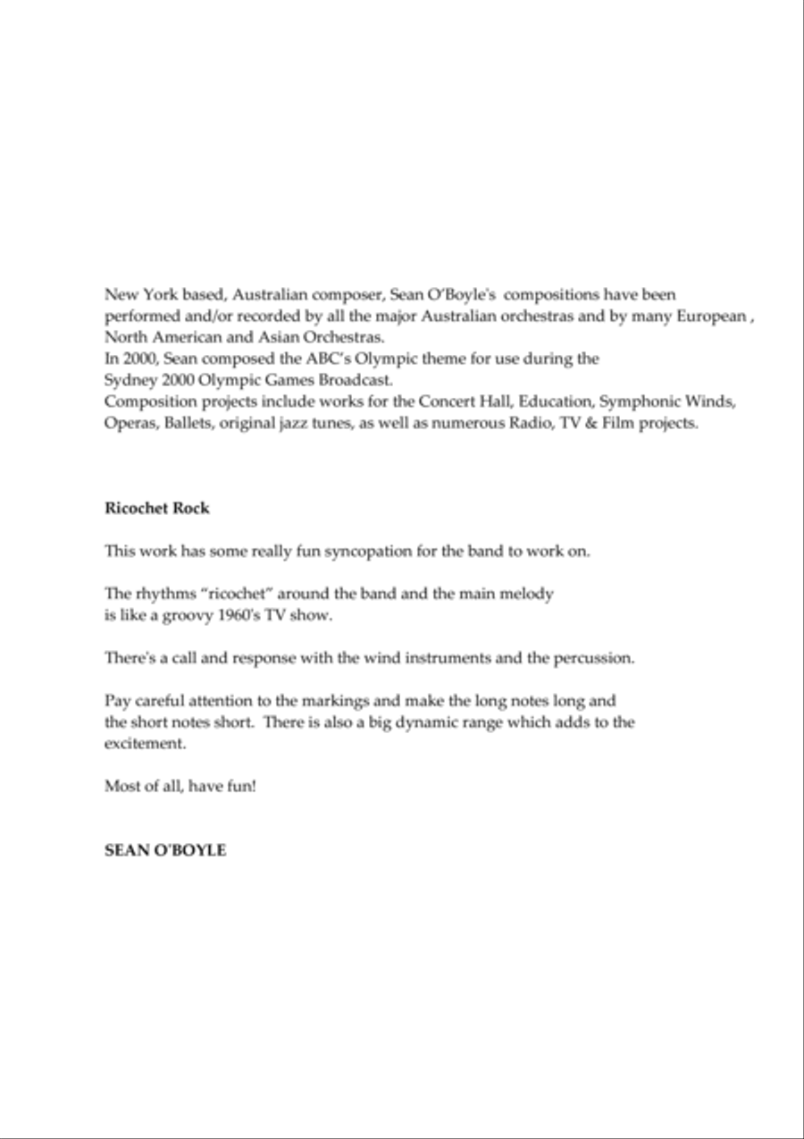 Ricochet Rock - Score Ricochet Rock - Score Concert Band scores gallery preview page 2