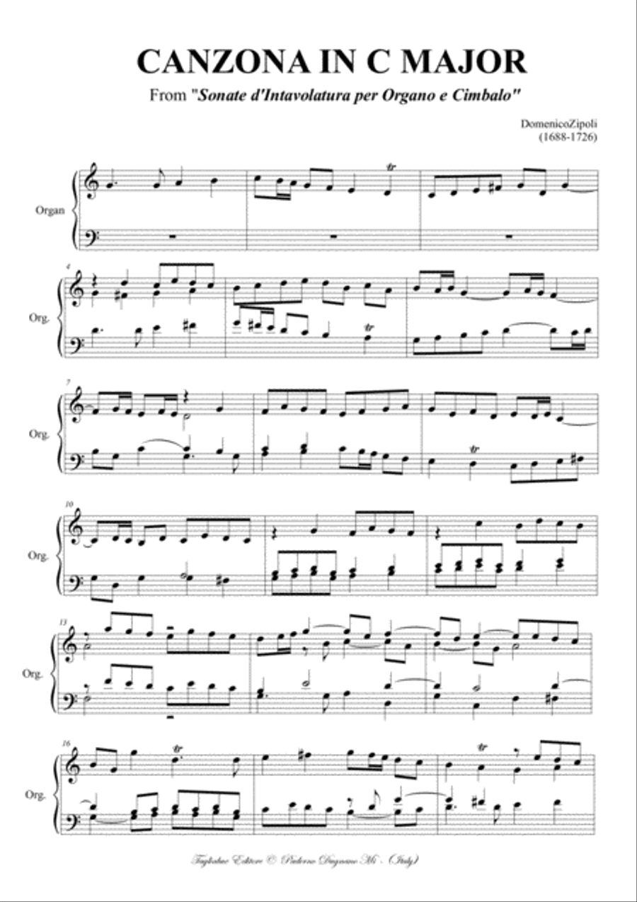 CANZONA IN C MAJOR - D. Zipoli - From Sonate d'intavolatura per Organo e Cimbalo Organ Solo scores gallery preview page 2