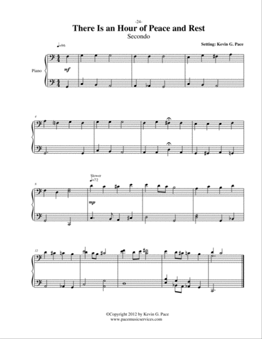 There Is An Hour of Peace and Rest (Secret Prayer) - easy piano duet Easy Piano scores gallery preview page 2