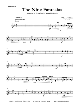 Book cover for Gibbons: The Nine Fantasias for Horn, Trombone & Tuba