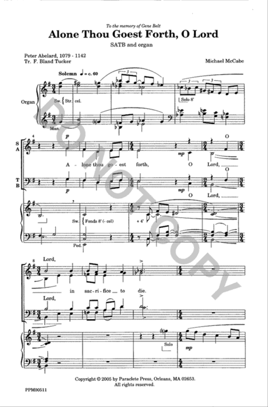 Alone Thou Goest Forth Alone Thou Goest Forth 4-Part scores gallery preview page 2