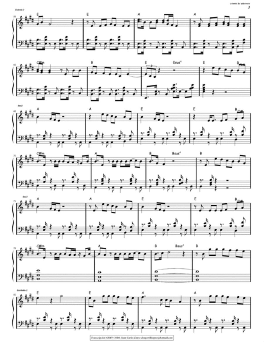 Como Te Atreves Easy Piano scores gallery preview page 3