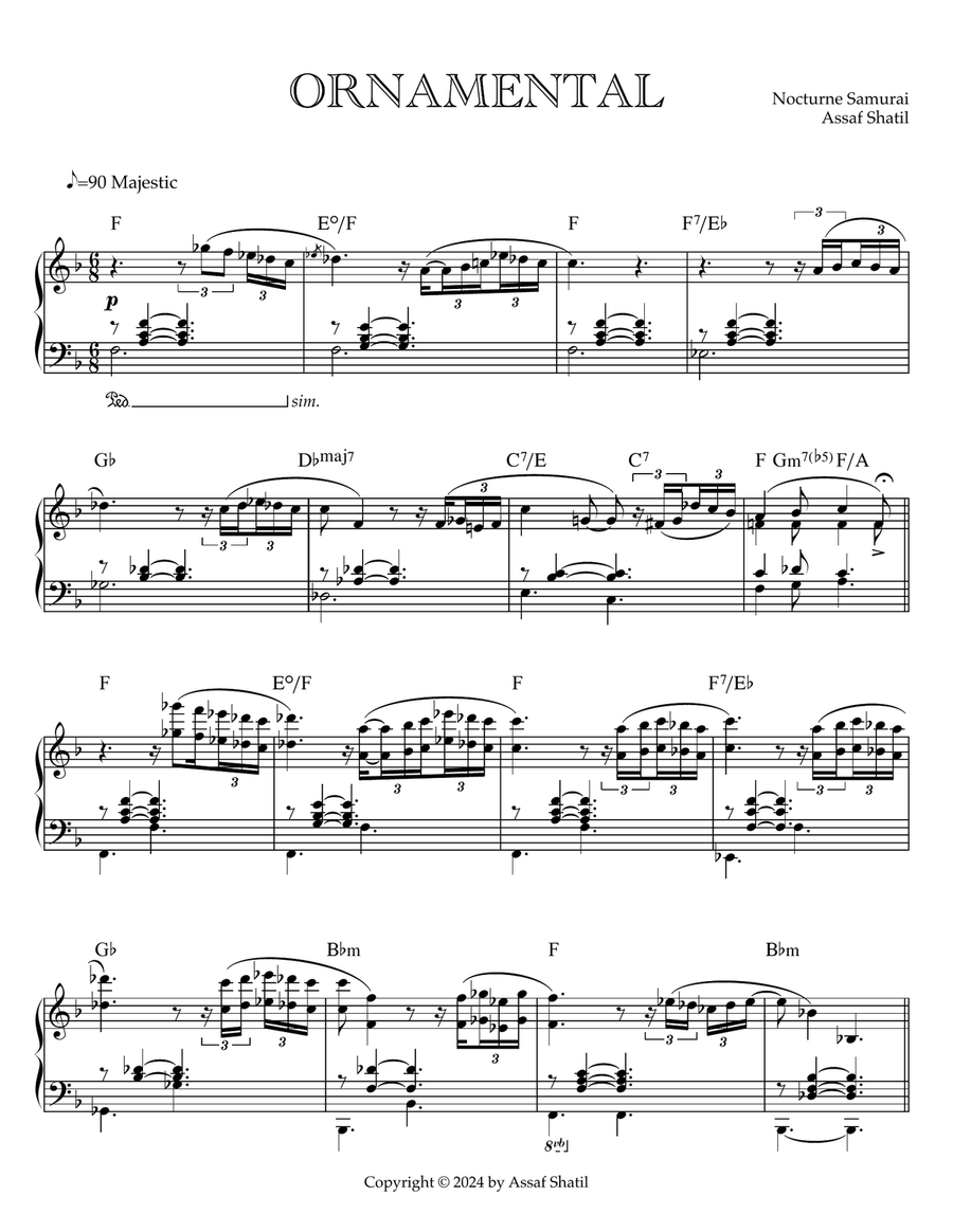 Ornamental Ornamental Piano Solo scores gallery preview page 1