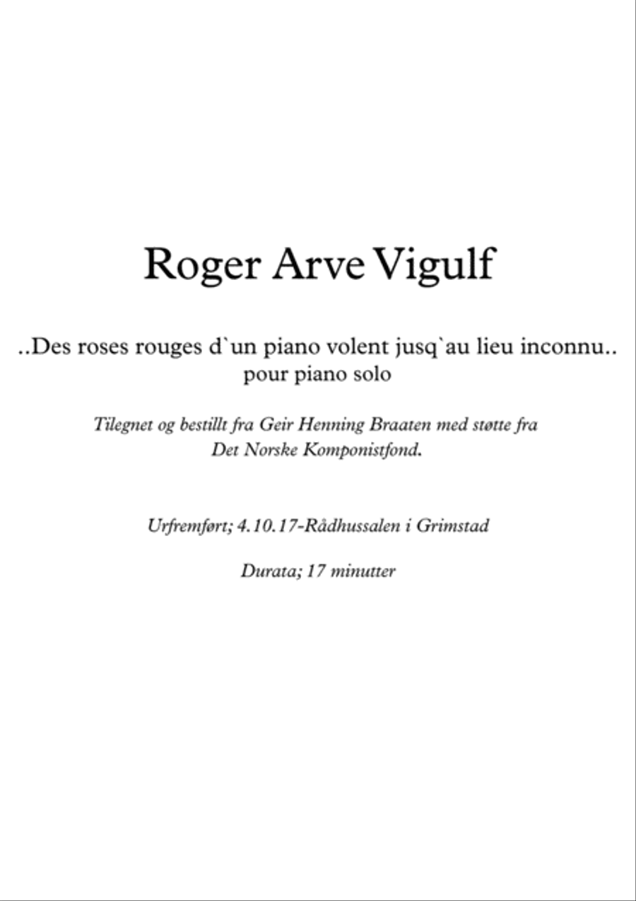 Des Roses rouges...piano solo Piano Solo scores gallery preview page 1