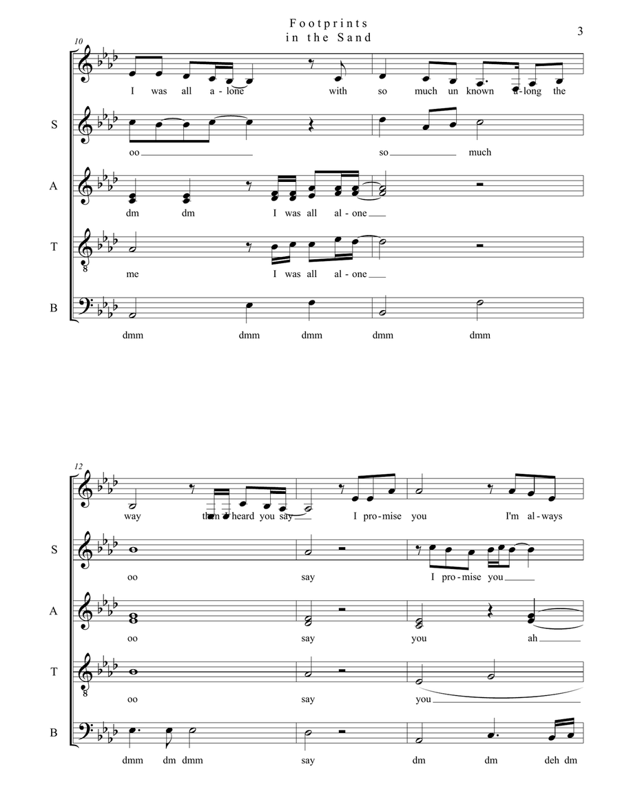 Footprints In The Sand 4-Part scores gallery preview page 3