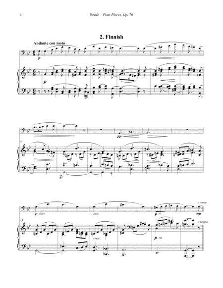 Four Pieces, Op. 70 for Euphonium and Piano